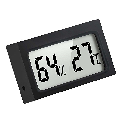 Mini Termómetro Higrómetro Digital Interior de Temperatura y Humedad, Negro